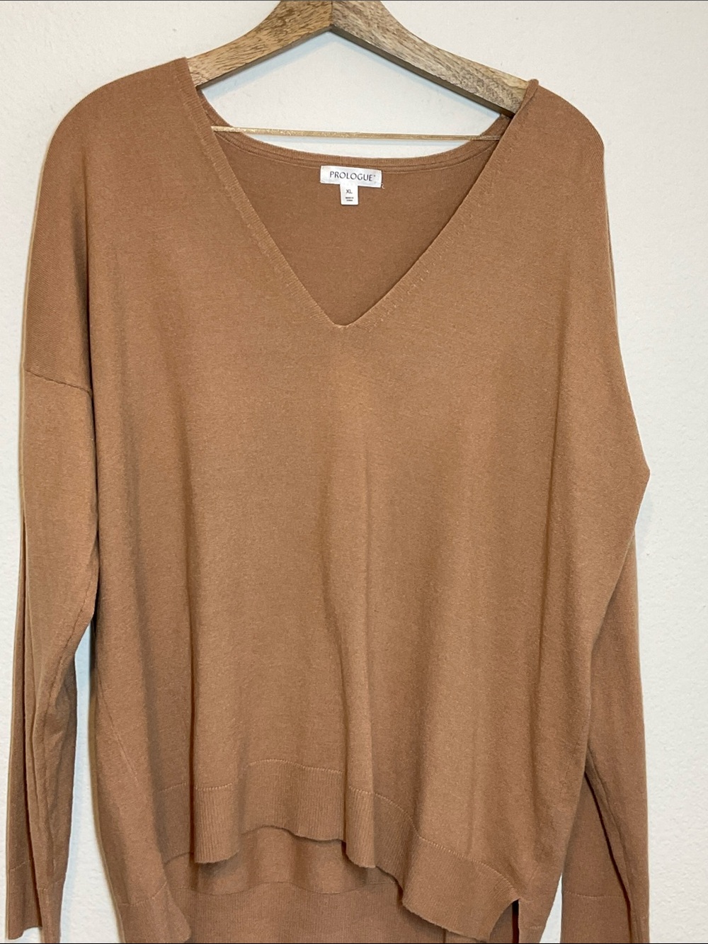 Prologue V Neck Sweater Tan XL
